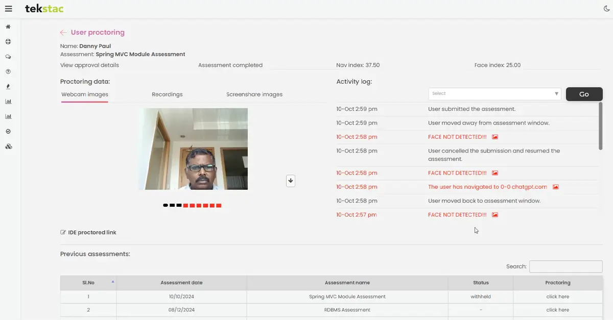 Tekstac AI-powered Proctoring